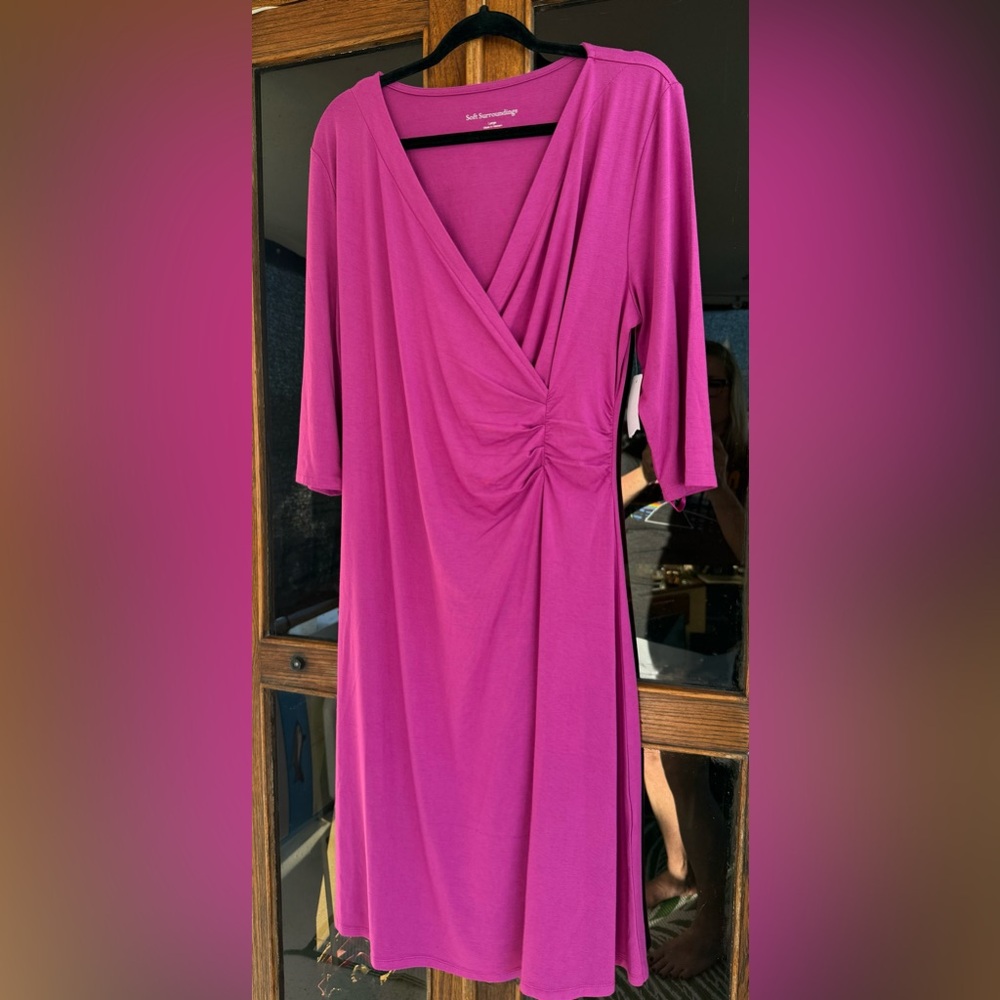 Soft Surroundings Faux Wrap Dress Size L